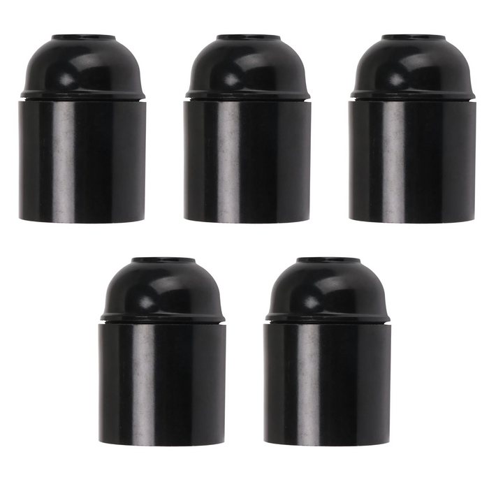 5Pack E27 Light Bulb,Pendant Socket Holder Screw Black Plastic Lamp holder