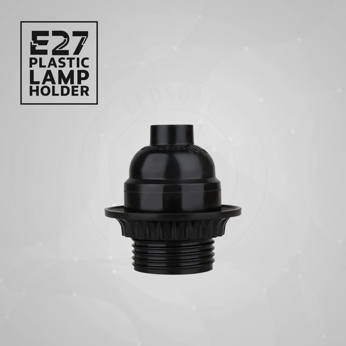 3Pack E27 Light Bulb Pendant Socket Holder,Screw Black Plastic Lamp holder