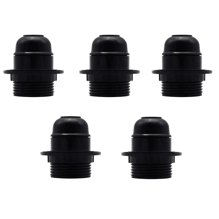 5Pack E27 Gloeilamp,Hangende Socket Houder Schroef Wit Plastic Lamphouder