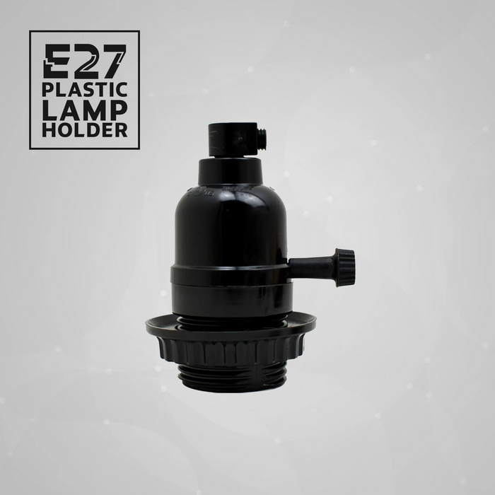 E27 Light Bulb,Pendant Socket Holder Edison Screw Black Plastic Lamp holder