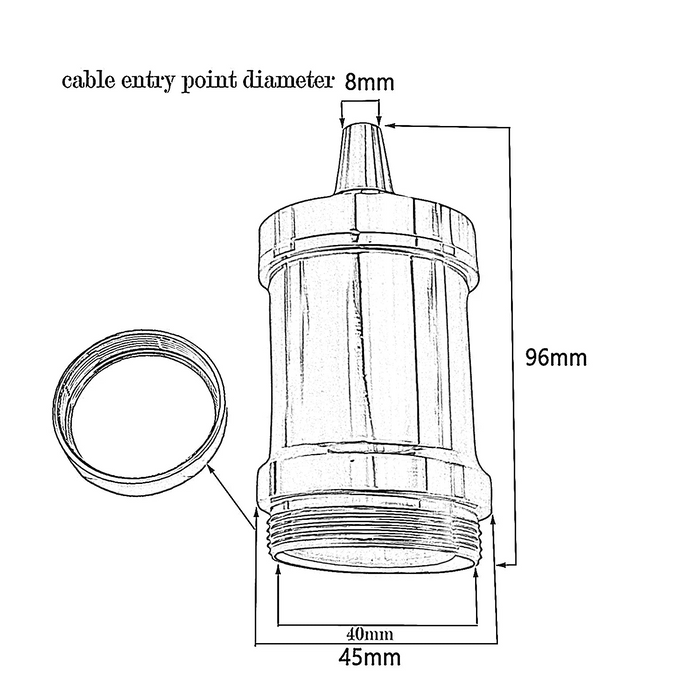 Retro E27 Bulb Socket Lamp Holder Edison Bulb IP20 Hard wired Screw