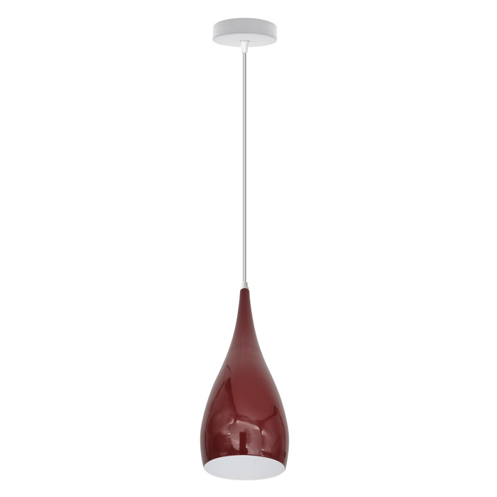 Modern Metal E27 Bugundy Teardrop Pendant Light Hanging Light Fixture