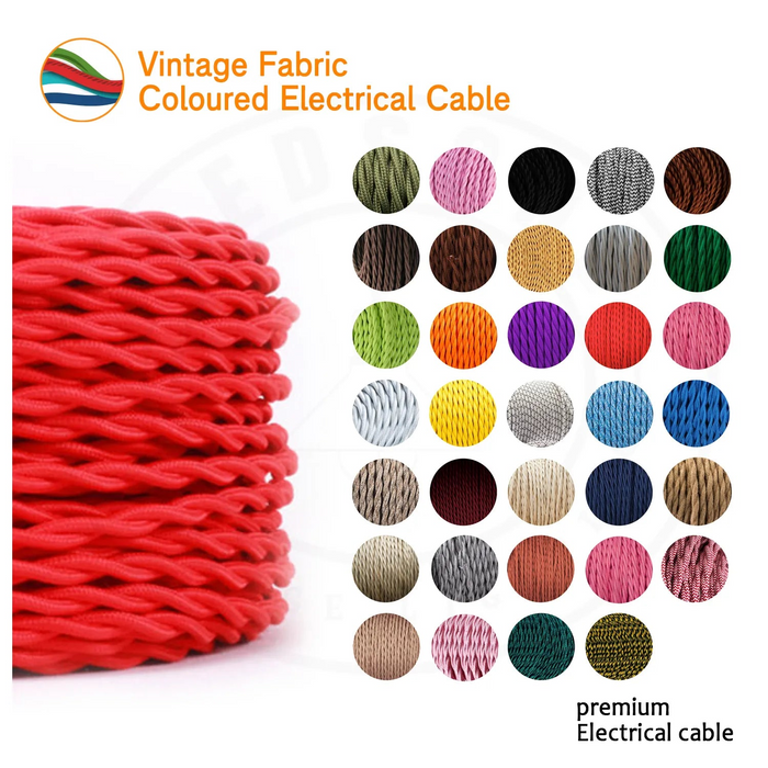 2core Twisted Italian Braided Cable,Electrical Fabric Lamp Cable Wire Cord