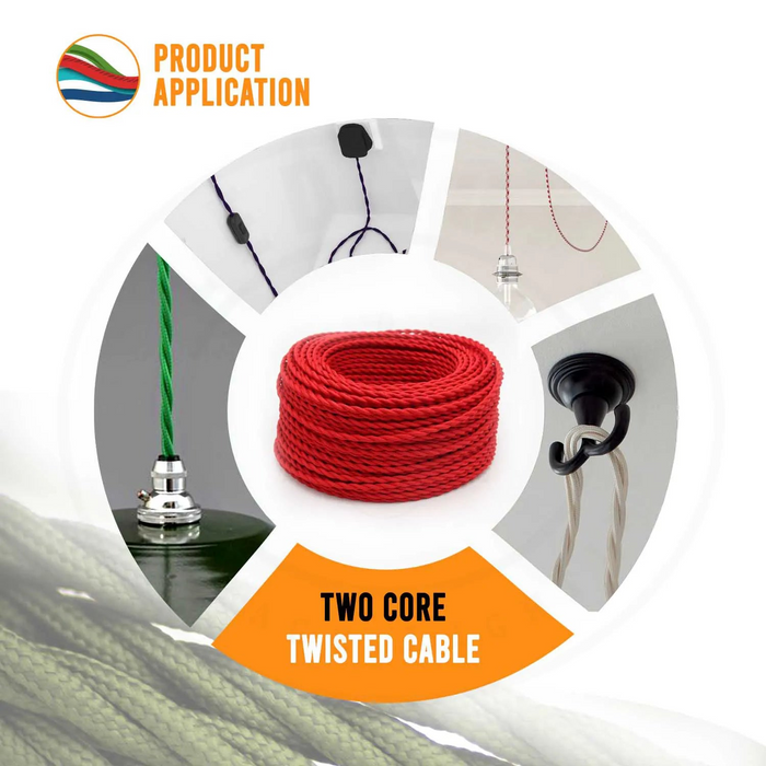 2core Twisted Italian Braided Cable,Electrical Fabric Lamp Cable Wire Cord