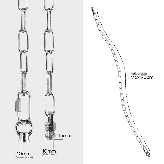 Chroom hanglamp, 90 cm verlichting hanglamparmatuurketting