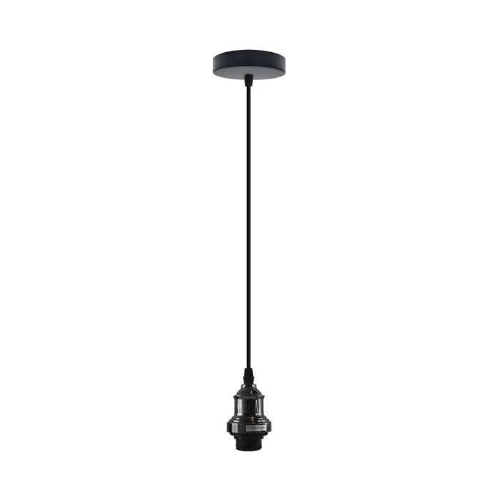 Hangende zwarte plafondhanglamp met verstelbaar snoer van 95 cm, E27-basis, UK