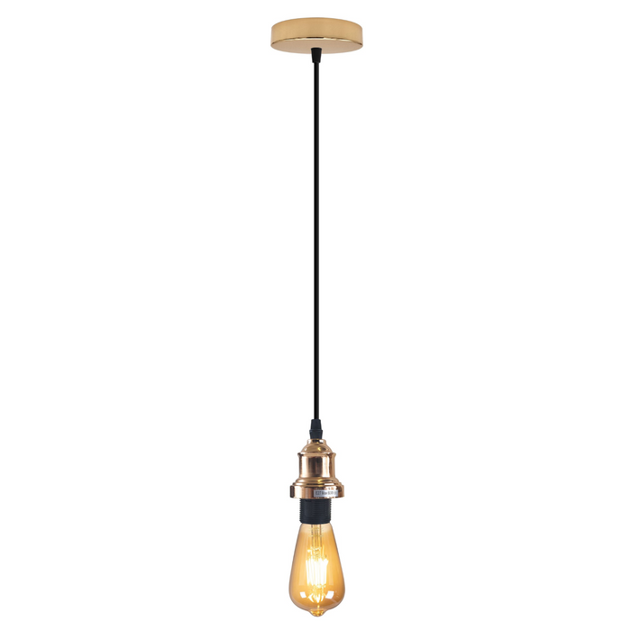 French Gold Industrial fixtures E27 Base Pendent with 95cm Cable light set