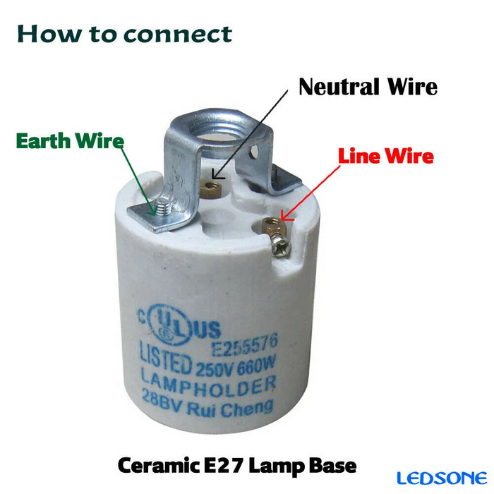 E27 Bulb Light Socket Retro Metal Bulb Holder Lamp Shades Hardwired IP20 Screw