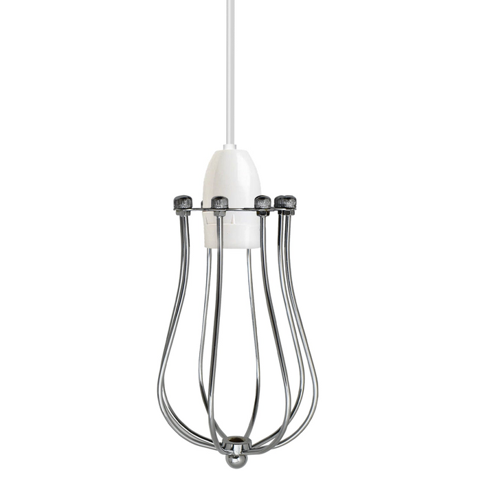 Chroom lampenkap metaal ballonkooi muur Easy Fit hanglamp