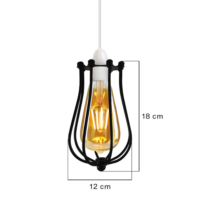 Chroom lampenkap metaal ballonkooi muur Easy Fit hanglamp