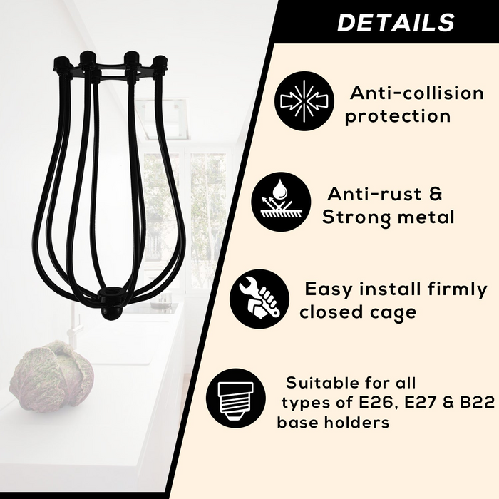 Chrome Lampshade Metal Balloon Cage Wall Easy Fit Hanging light