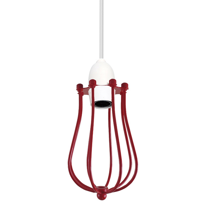 Rode lampenkap metalen ballonkooi muur Easy Fit hanglamp