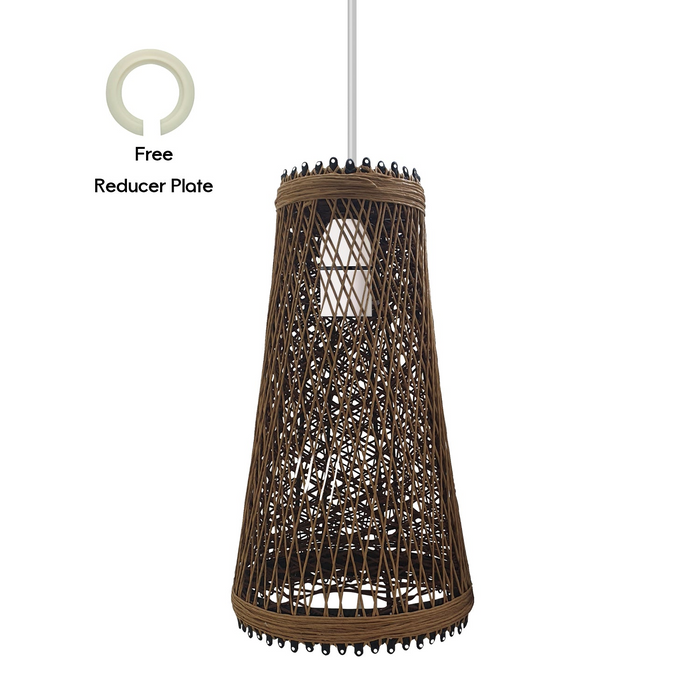 1cm Hole E27 Base Rattan Wicker Wood Pendant Lighting Ceiling Shade