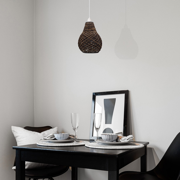 Decoratieve moderne geweven rotan hanglamp kooi verlichting schaduw