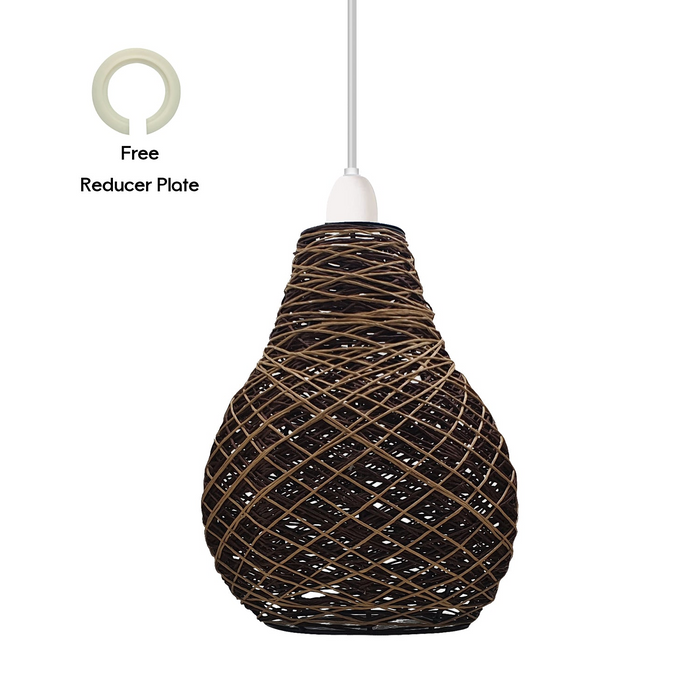 Decoratieve moderne geweven rotan hanglamp kooi verlichting schaduw