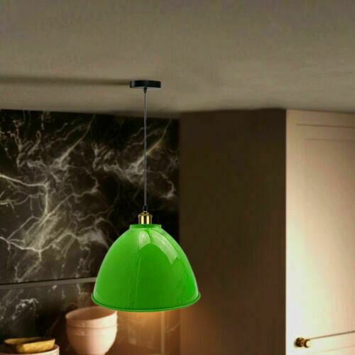 Vintage industriële metalen hanglamp groene kap plafondhanglamp