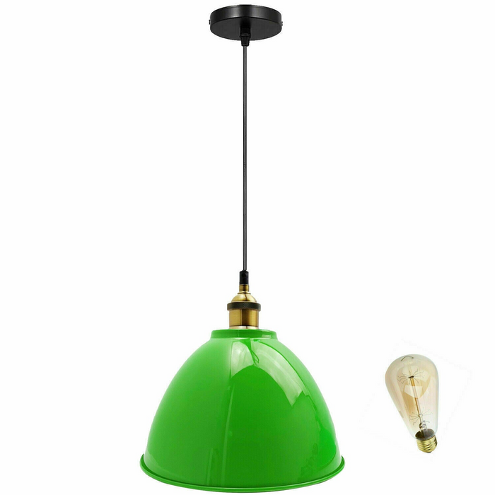 Vintage Industrial Metal Hanging Light green Shade Ceiling Pendant Light