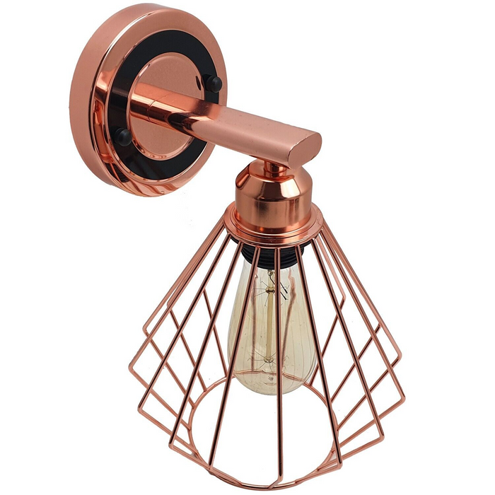 Vintage retro industriële schans wandlamp lamp fitting rosé gouden armatuur