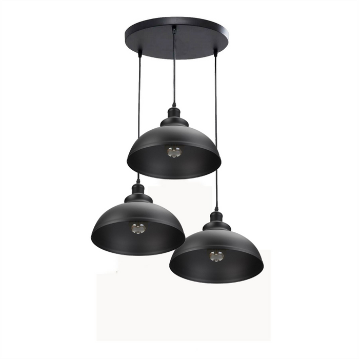 3 Ceiling lamp Pendant Cluster Light Modern Light Fitting Black Lampshades