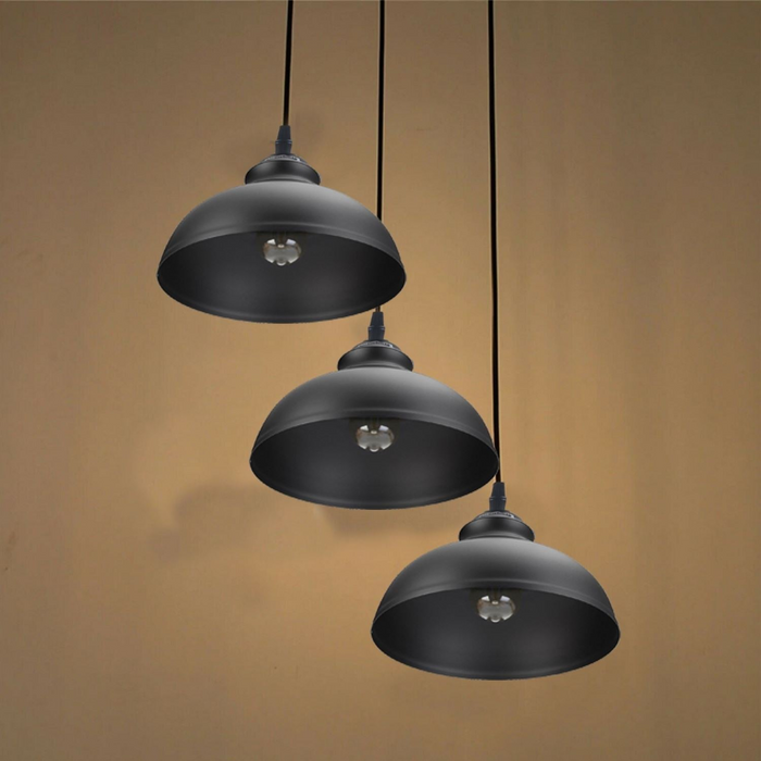 3 Ceiling lamp Pendant Cluster Light Modern Light Fitting Black Lampshades