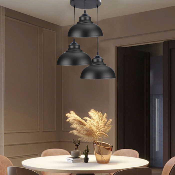 3 Ceiling lamp Pendant Cluster Light Modern Light Fitting Black Lampshades