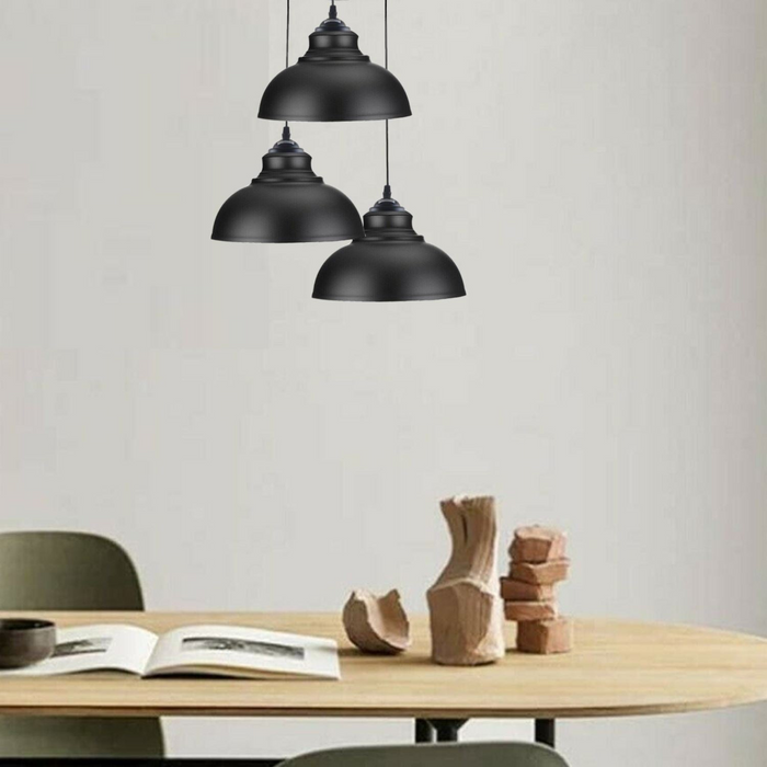 3 Ceiling lamp Pendant Cluster Light Modern Light Fitting Black Lampshades