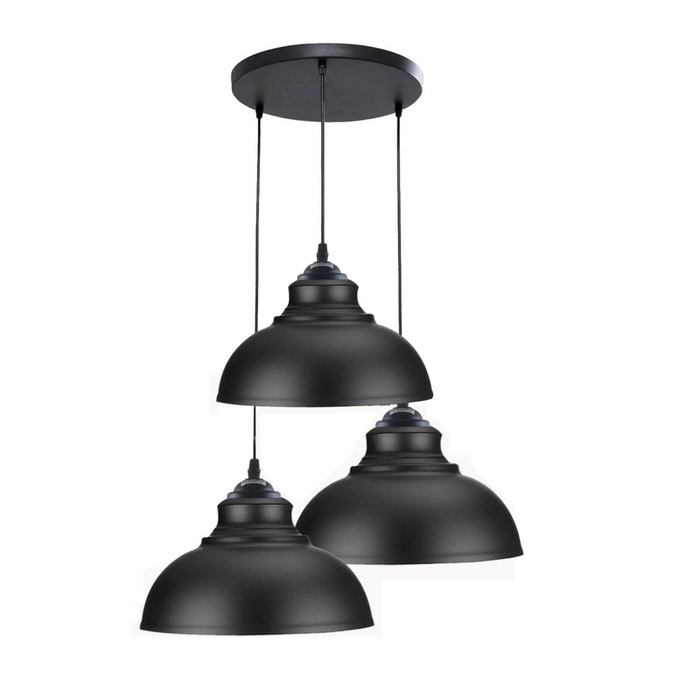 3 Ceiling lamp Pendant Cluster Light Modern Light Fitting Black Lampshades