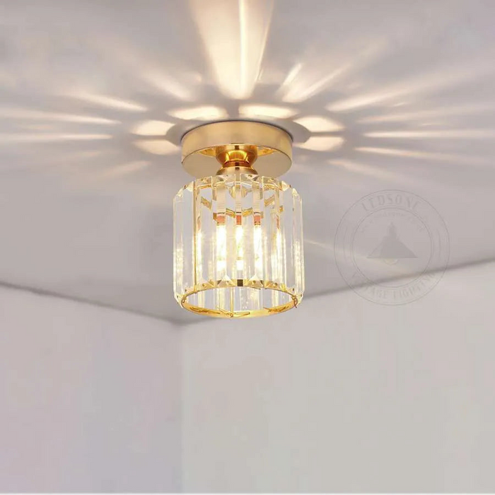 Kristallen semi-inbouw E27 plafondlamp met ronde fitting kroonluchterlamp