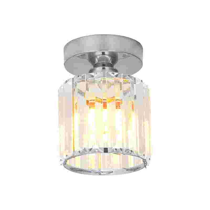 Crystal Semi Flush E27 Ceiling Light Fixture Round Fitting Chandelier Lamp