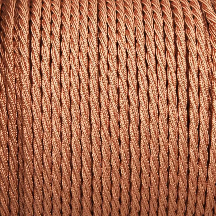 5 m roségouden 2-aderige gedraaide elektrische stoffen kabel van 0,75 mm