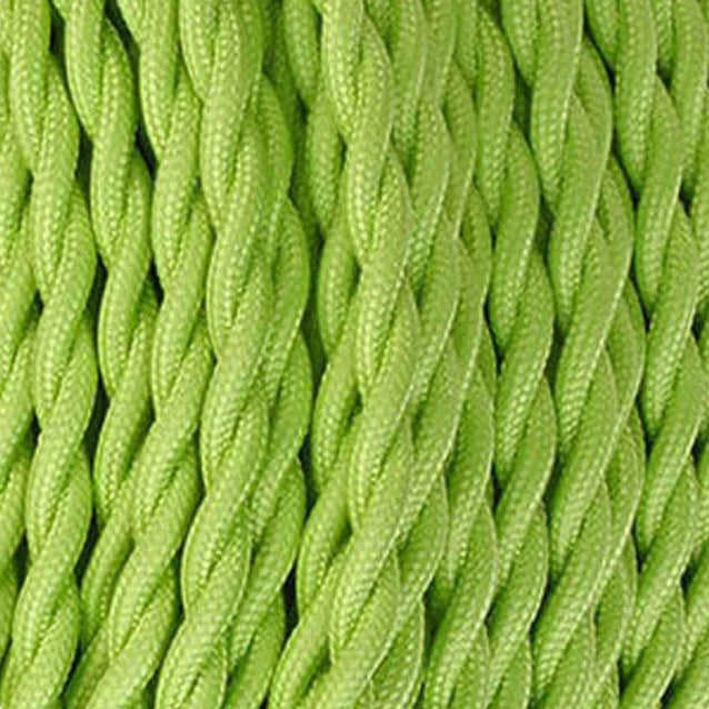 2 Core Twisted Electric Cable Light Green Color Fabric Flex 0.75mm