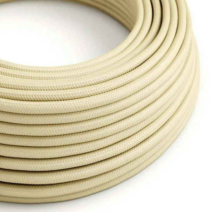 10m 3 kern ronde vintage gevlochten stof crèmekleurige kabel Flex 0,75 mm