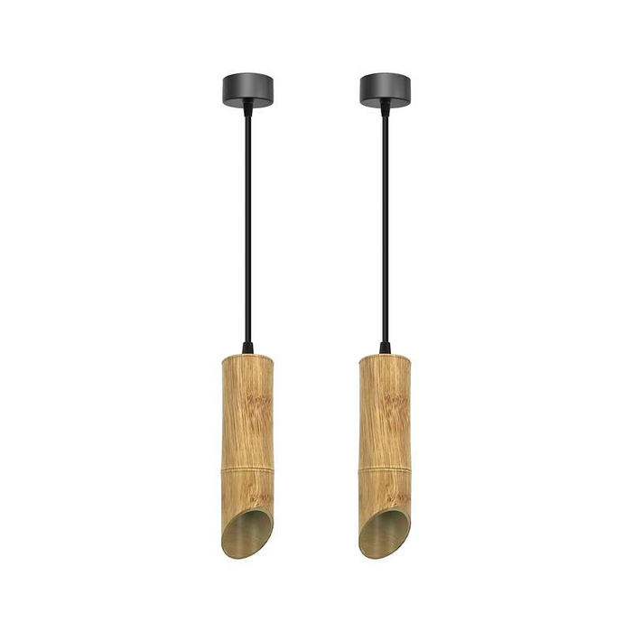 Bamboo Pendant Light | Modern Hanging Fixture Nordic | Long Tube Hanging Lamp Bamboo | GU10 Pendant Light