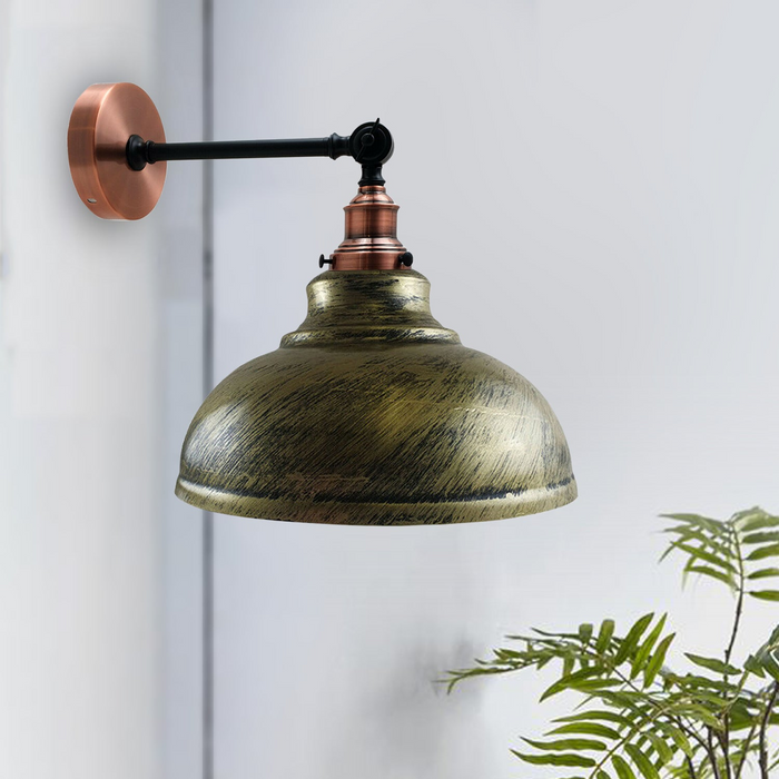 Brushed Copper Metal Curvy Brushed Industrial Wall Mounted Wall Lamp Light