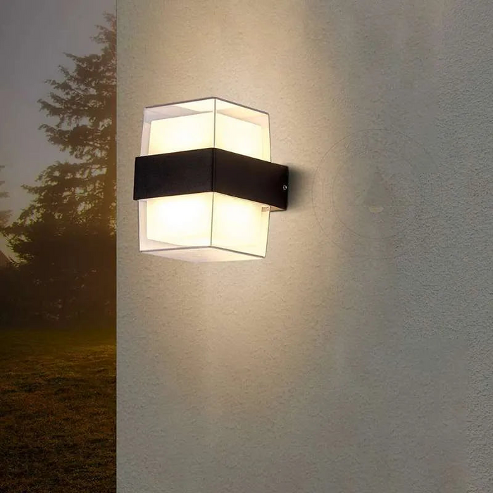 Cuboid Box 12W Up/Down IP54 LED Outdoor Wall Sconce Light~4963