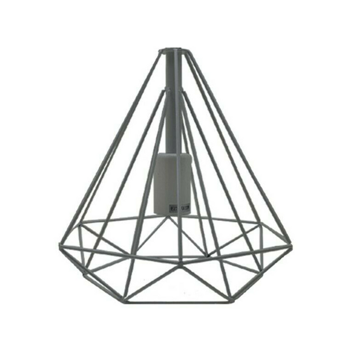 Zwarte geometrische diamanten draadkooi-hanglamp