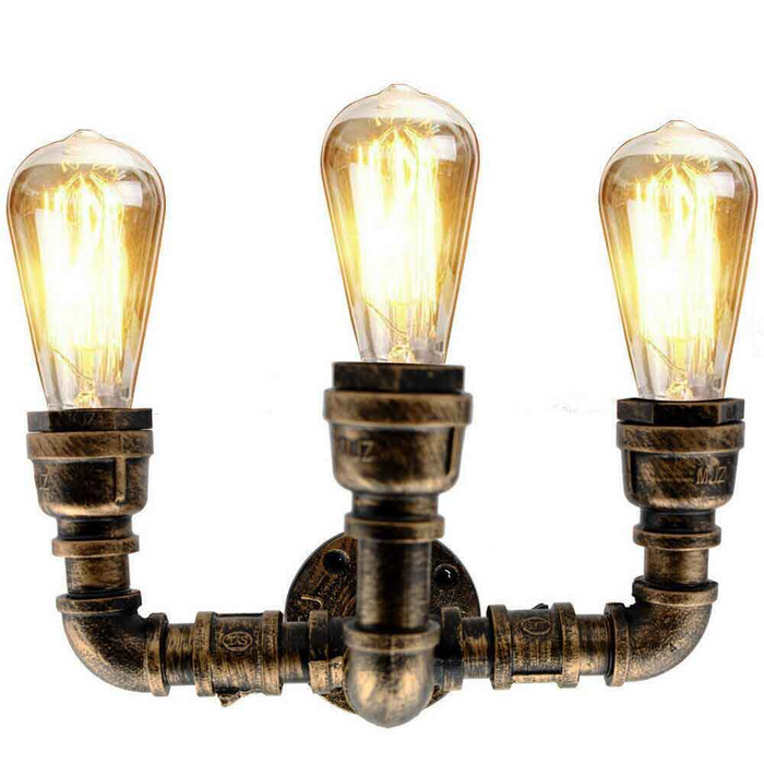 Retro Industriële Wandlamp Vintage ijzer Rustiek Rood Waterpijp Lampen E27 Loft Licht