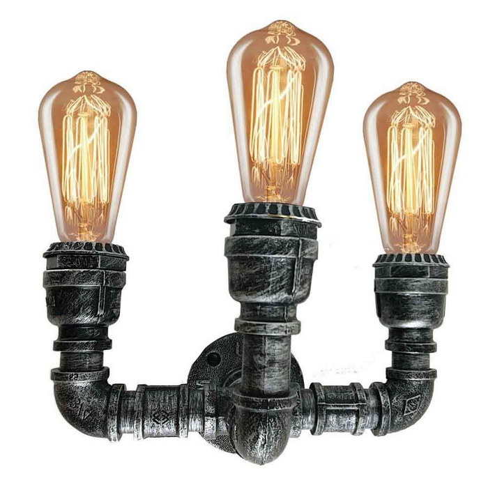 Retro Industriële Wandlamp Vintage ijzer Rustiek Rood Waterpijp Lampen E27 Loft Licht