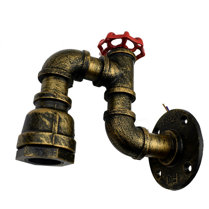 Vintage Industrial Water Pipe Lamp Retro Light Steampunk Wall Sconce