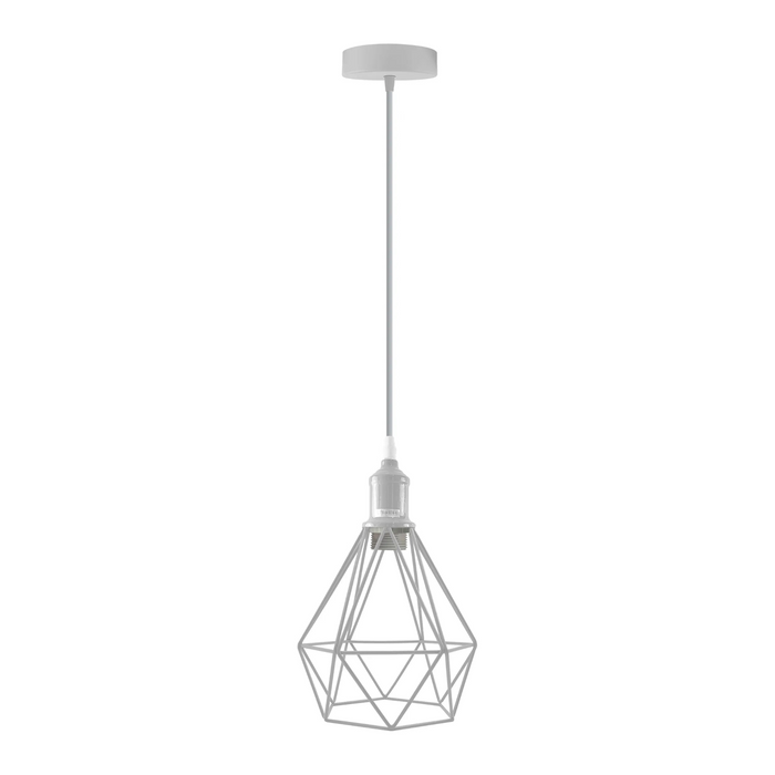 E27 Ceiling Light Metal Open Style Lamp Shade,Hanging Adjustable 95cm Cable