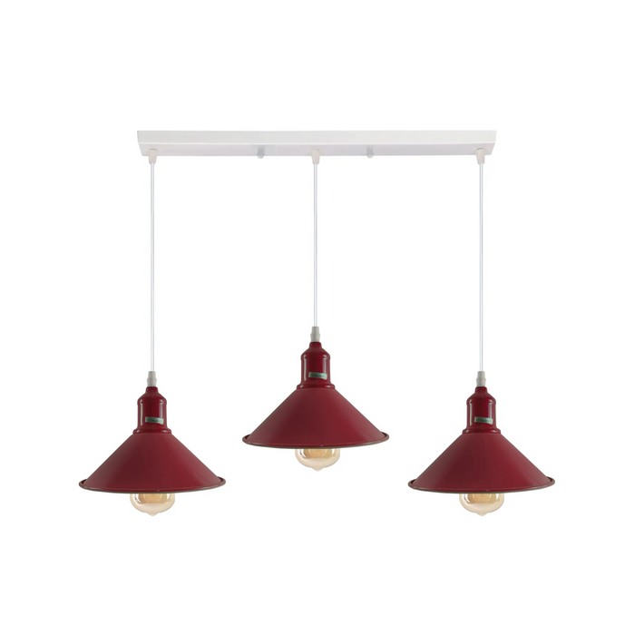 Industrial Vintage 3 Fittings Ceiling Light Shade Hanging Pendant Light