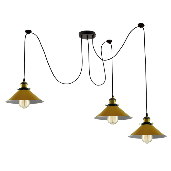 Modern large spider Braided Pendant lamp 1heads Clusters of Hanging Yellow Cone Shades Ceiling Lamp Lighting