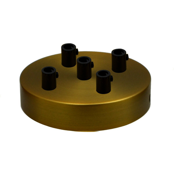 Multi Outlet Yellow Brass Metal Ceiling Rose 120x25mm