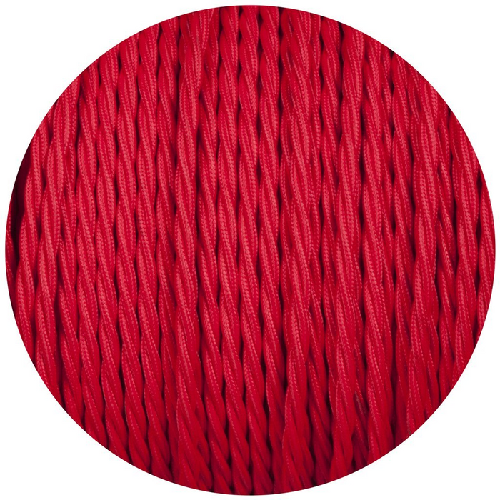 5m Red 2 Core Twisted Electric Fabric 0.75mm Cable