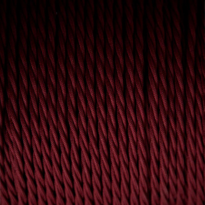 5m Burgundy 2 Core Twisted Electric Fabric 0.75mm Cable