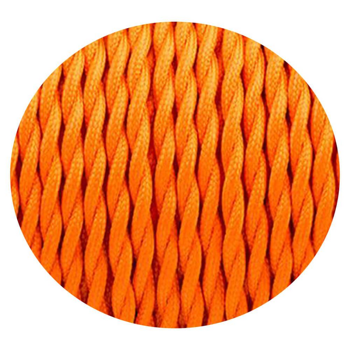 5m Orange 2 Core 8amp Twisted Electric Fabric 0.75mm Cable