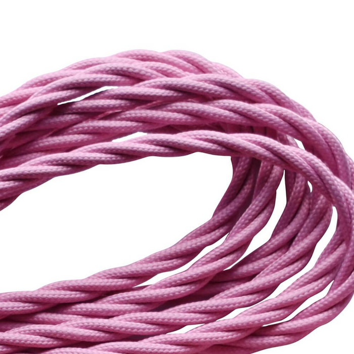 5m Baby Pink 2 Core Twisted Electric Fabric 0.75mm Cable