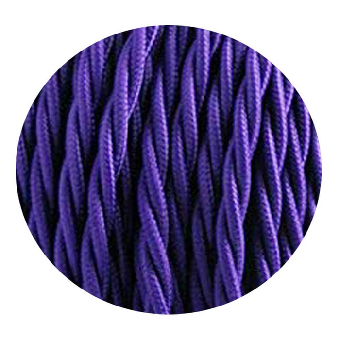 5m Purple 2 Core 8amp Twisted Electric Fabric 0.75mm Cable