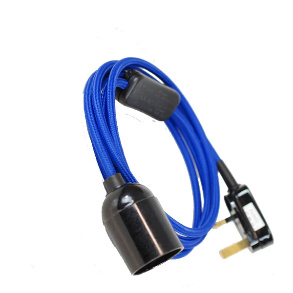 4M Fabric Flex Cable UK Rose Gold colour Plug In Pendant Lamp Light Set E27 Bulb Holder+ switch