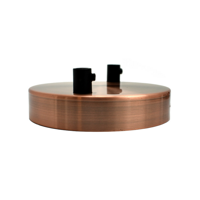 Multi Outlet 2 Hole Copper Ceiling Rose Black Drop Pendant 120x25mm